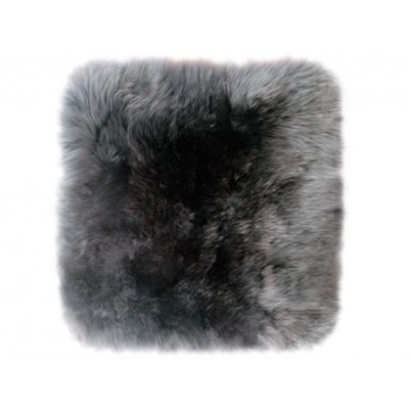 Подушка на сид. из натур. шкуры длинный мех (серый) 40*40 см