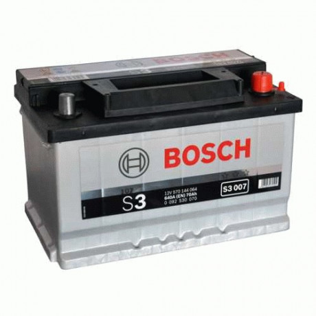 Аккумулятор BOSCH S3007 70Ач 640A L ОП 278x175x175 клеммы толстые