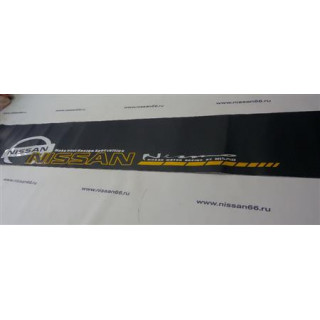 Наклейка на стекло карбонат Nissan 130*21 см DT-108 черно-желтая