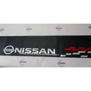 Наклейка на стекло карбонат Nissan 130*21 см DT-192 черно-красная